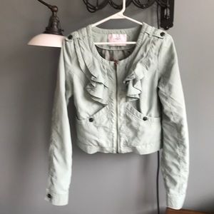 Sage green ruffled jacket